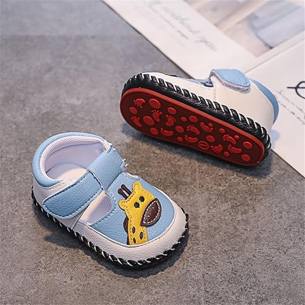 Sandales pour bébé garçon et fille - Chaussures de marche mignonnes et décontractées - Semelle souple en caoutchouc antidérapant - Chaussures d'extérieur pour berceau - 5