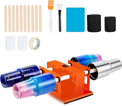 Cup Turner Tumbler Kit, Dual Switch, Adjustable Foam | DIY Cup Making Tool, Full Accessories Set, Quiet & Efficient, Dual Switch, Compatible with Most Tumblers & Bottles