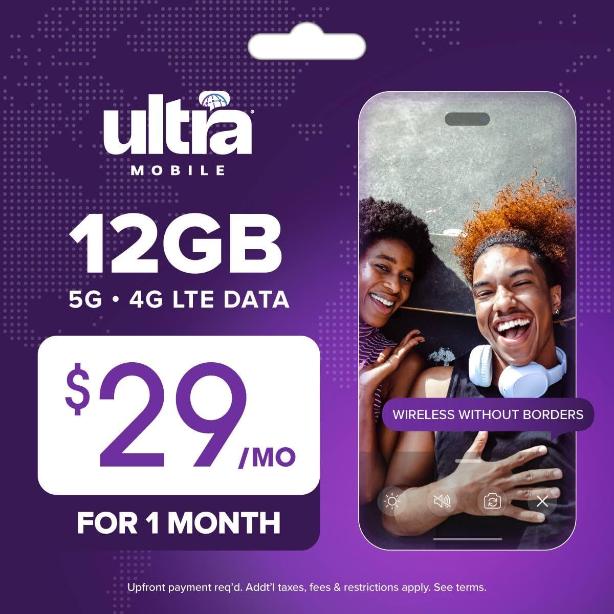 12GB Prepaid SIM Kit, 1-Month Plan on the T-Mobile 5G Network | Unlimited calling to 90+ international destinations, U.S. talk, global text, hotspot, Wi-Fi Calling, keep your phone & number