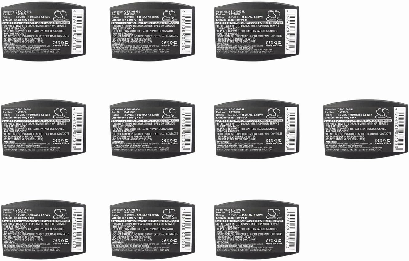 (10 Pack) XSP Battery for 3M C1060 C1060 Wireless Intercom RF1060 T-1 T-1 Drive-Thru headsets XT-1 PN 3M BAT1060 CP-SN3M XT-1 (950mAh)