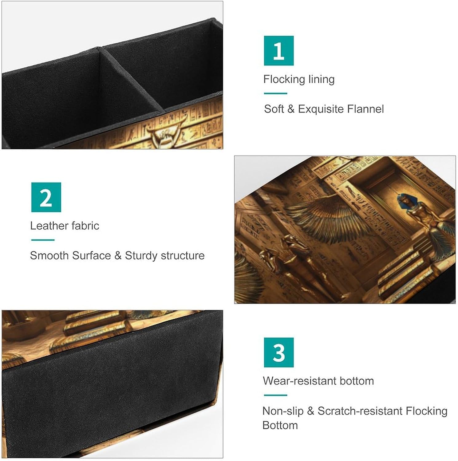 Isis-Queen Pharaoh Thoth Anubis Pencil Pen Holder PU Leather Desk Storage Organizer Makeup Brush Box