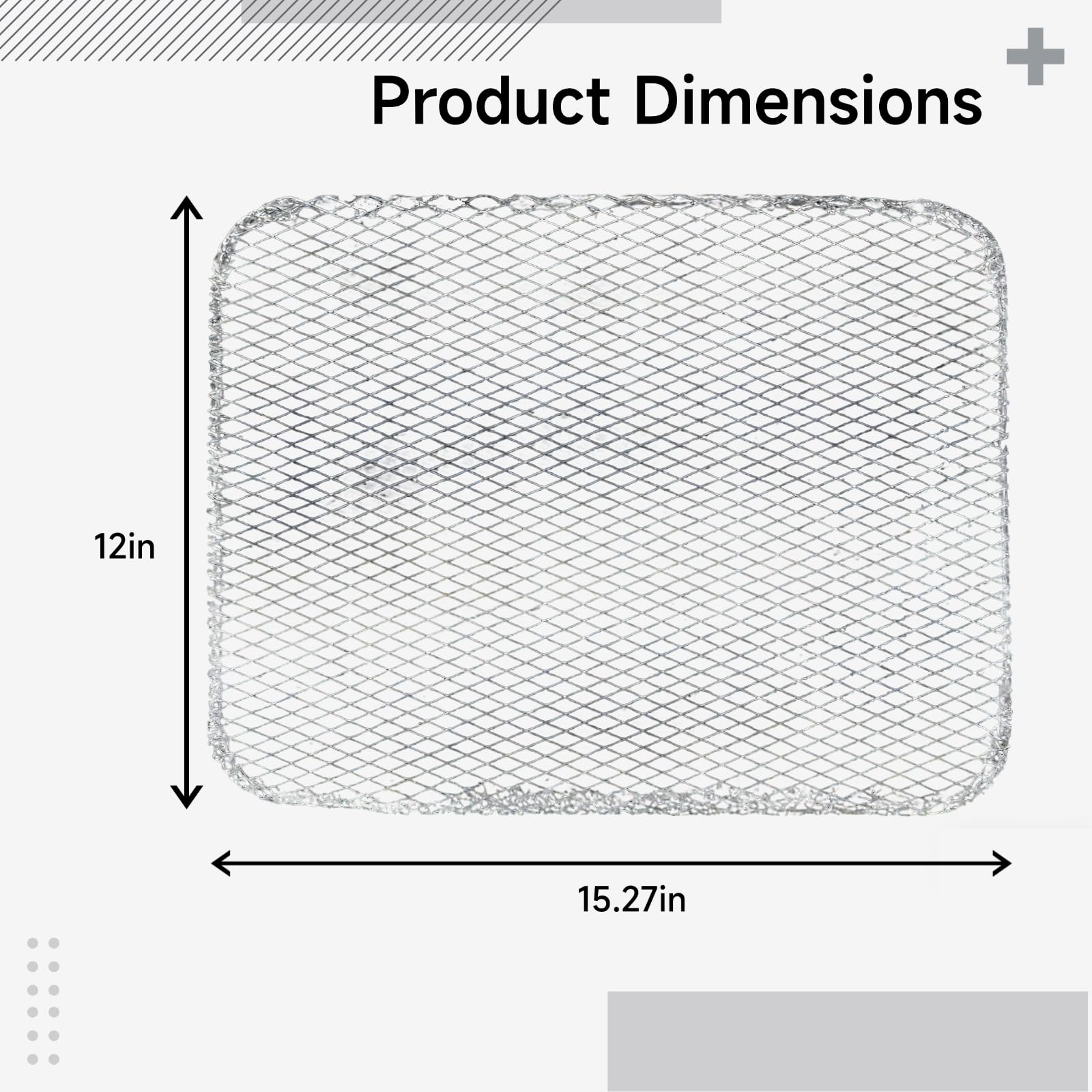 Lot de 10 grilles de cuisson jetables pour barbecue, 16 x 12 in, 40 x 31 cm, tapis en aluminium à surface antiadhésive, design en maille, empêche la chute des aliments, facile à nettoyer