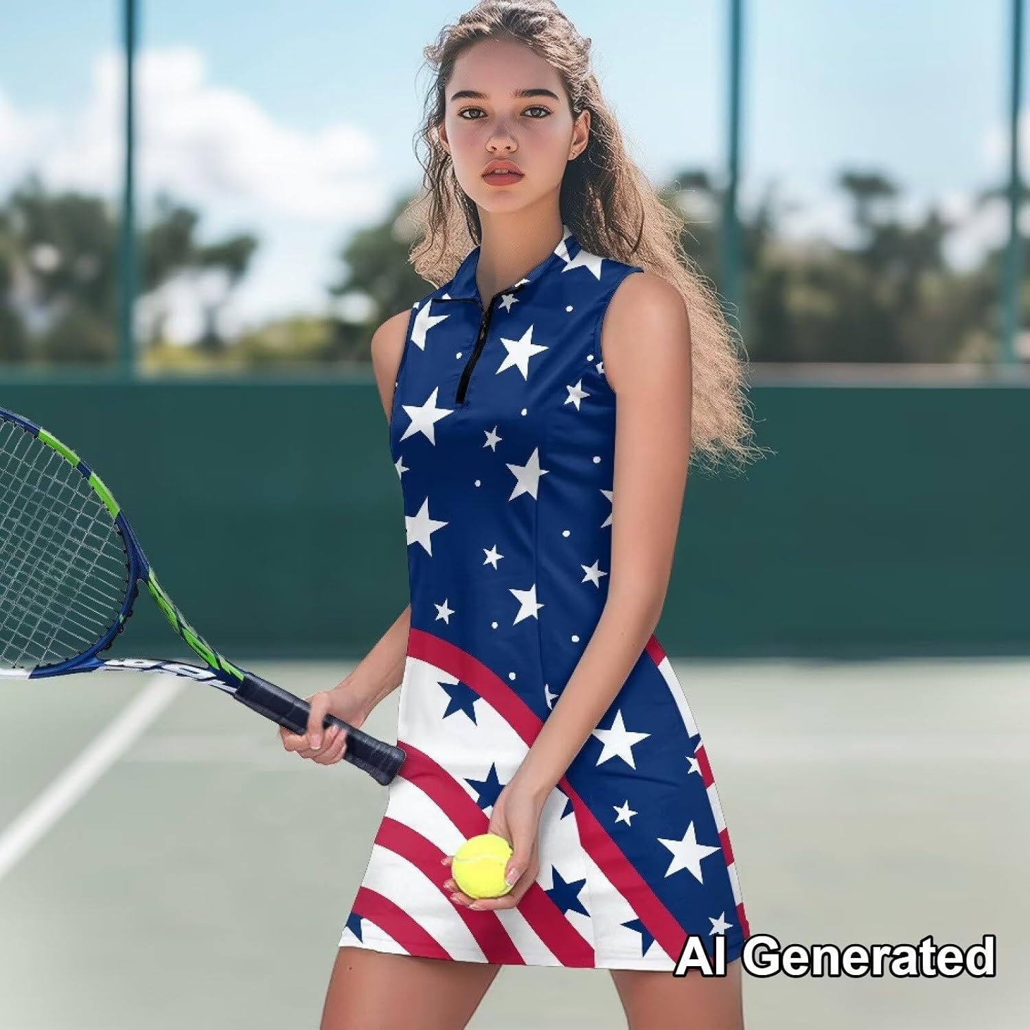 Biyejit Women's Tennis Golf Dresses Zip Up Workout Athletic Sleeveless Dress with Shorts and Pocket Pickleball Outfits