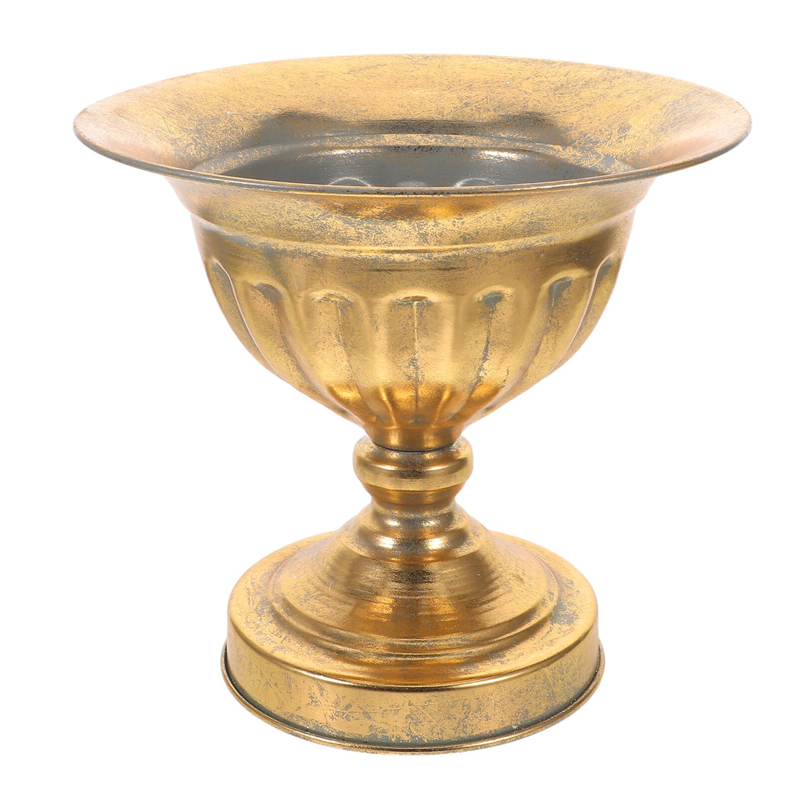 Jardinière antique décorative dorée pour une terrasse et salon chic