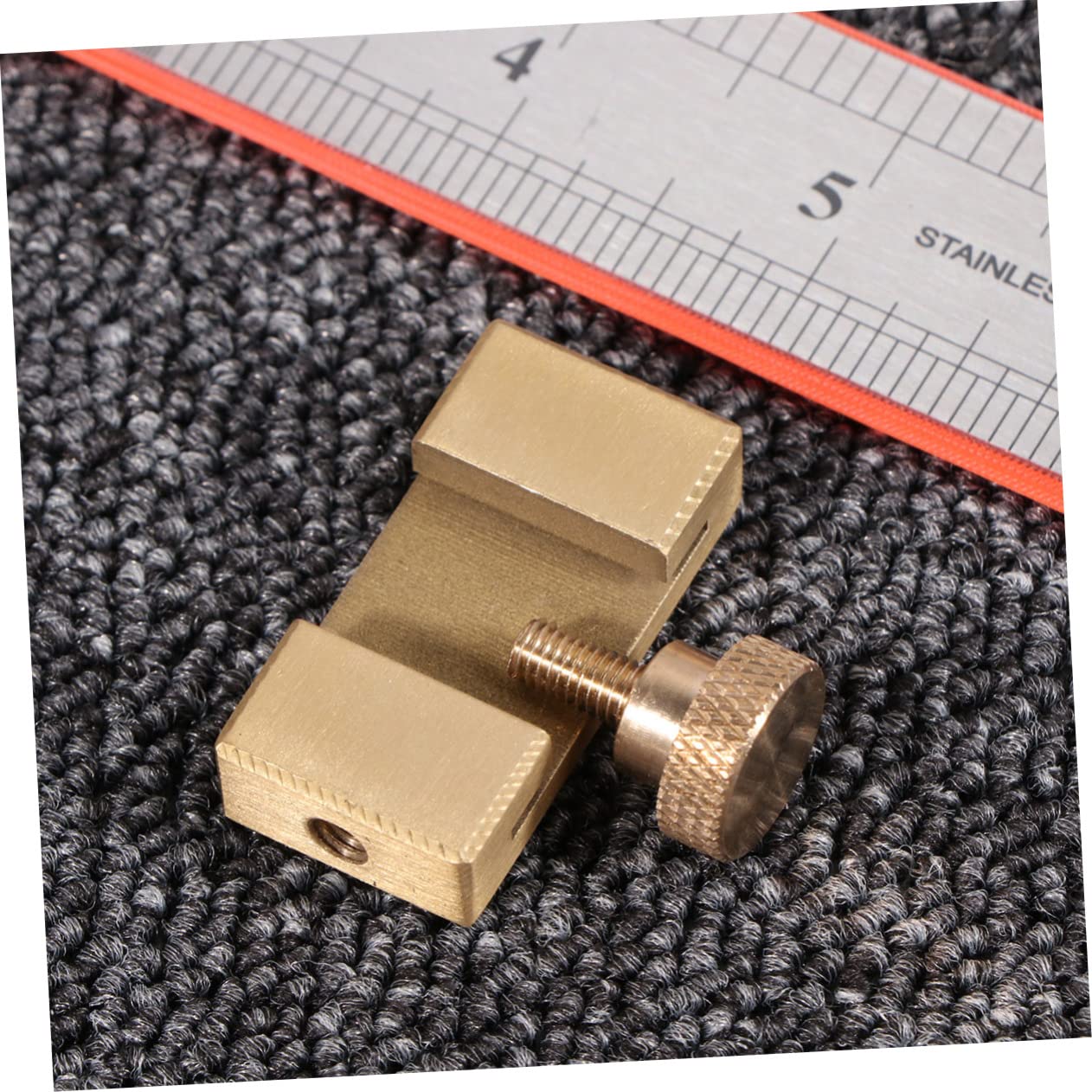 Hemobllo 6pezzi Brass Positioning Block Per Lavori Di Falegnameria Strumento Di Misurazione Con Righello Acciaio Blocchi Di Posizionamento Regolabili Per Marcatura Precisa