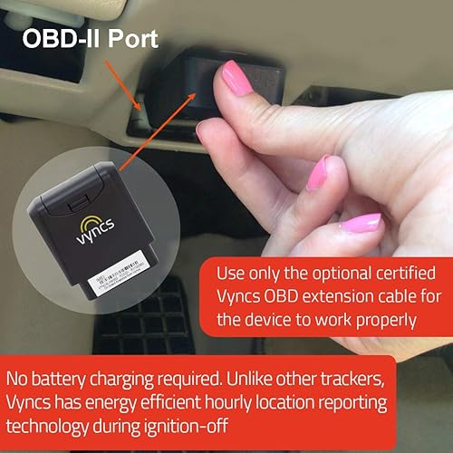 Miniatura 7 de Vyncs - GPS Tracker for Vehicles, [No Monthly Fee], 4G LTE, Vehicle Location, Trip History, Driving Alerts, GeoFence, Fuel Economy, OBD Fault Codes,