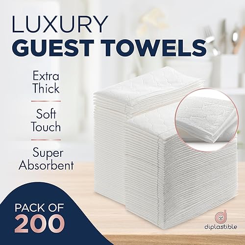 Miniatura 9 de Paquete de 1000 toallas desechables para invitados, servilletas blancas para baño de invitados, toallas de mano desechables de alta resistencia,
