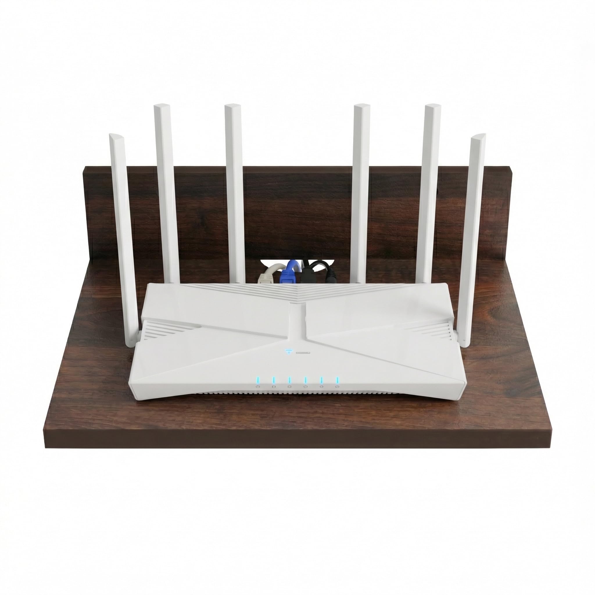 Wall Mount Setup Box Stand (Brown) | Engineered Wood Set Top Box & WiFi Router Shelf | Wall Stand for Speakers, Game Console, Remote & Streaming Device-image-23