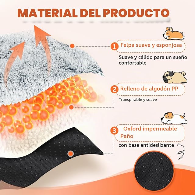 Foto 3 de 7 de Nobleza Cama 2 en 1 para Gatos y Perros Pequeños, Cama-Manta Gruesa y Suave Esponjosa y Lavable