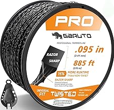 String Trimmer Line, 885ft 0.095" for Black Diamond Trimmer Weed Eater String Replacement, Premium Nylon Universal, Professional Twisted Weed Wacker String with Built-in Line Cutter (Upgraded version)