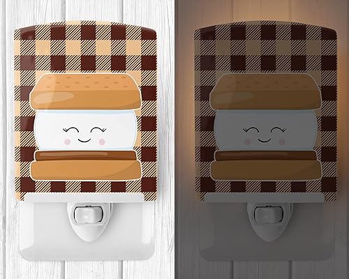 Miniatura 2 de Caroline's Treasures BB9137CNL Smores - Luz nocturna de cerámica compacta, con certificación UL, ideal para dormitorio, baño, guardería, pasillo,