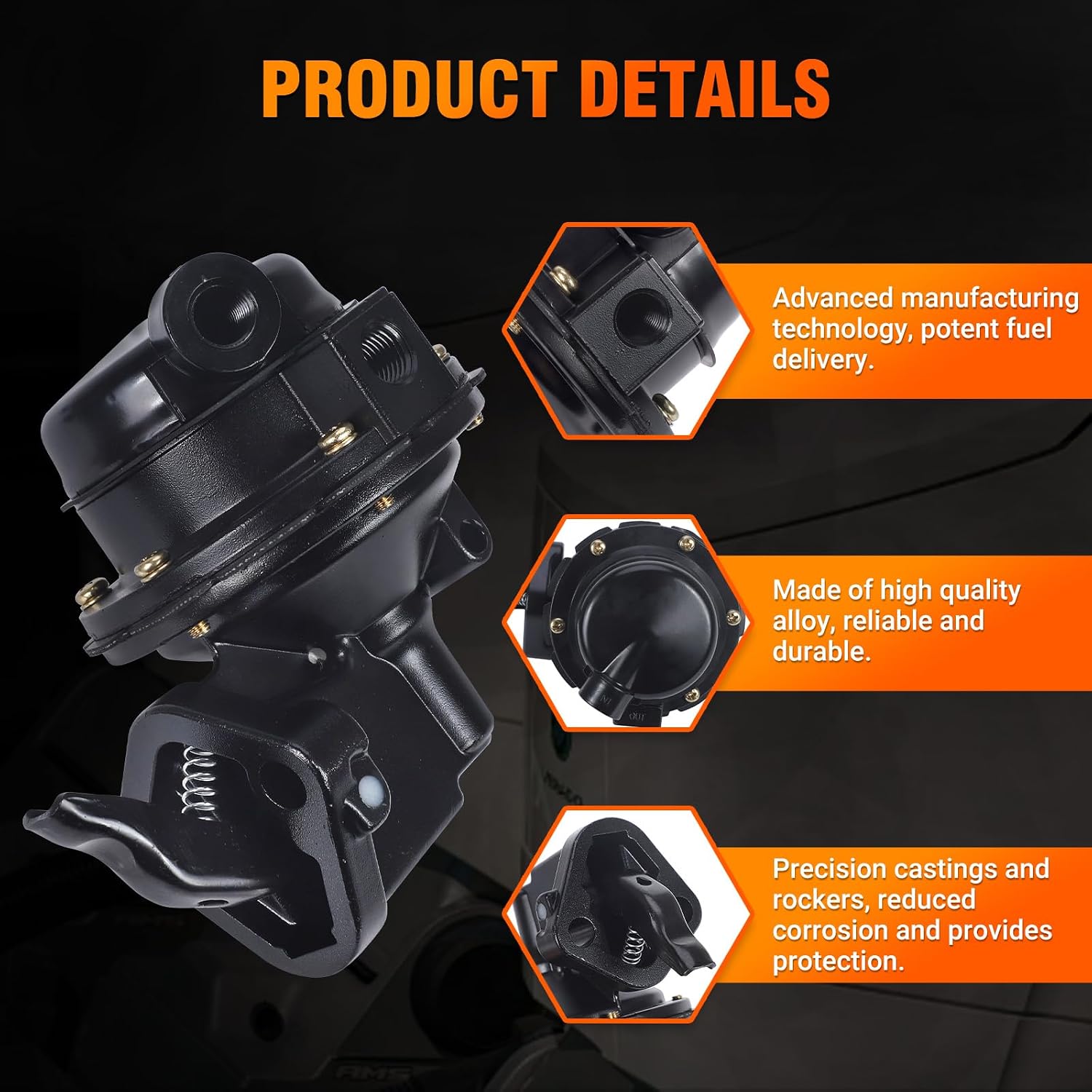 861678A1 Mechanical Fuel Pump for Mercruiser OMC 5.0 5.7L 305 350 198HP 230HP 260HP, Replaces 97401A8 97401A2 18-7283 M60600 8M0058164 9-35423