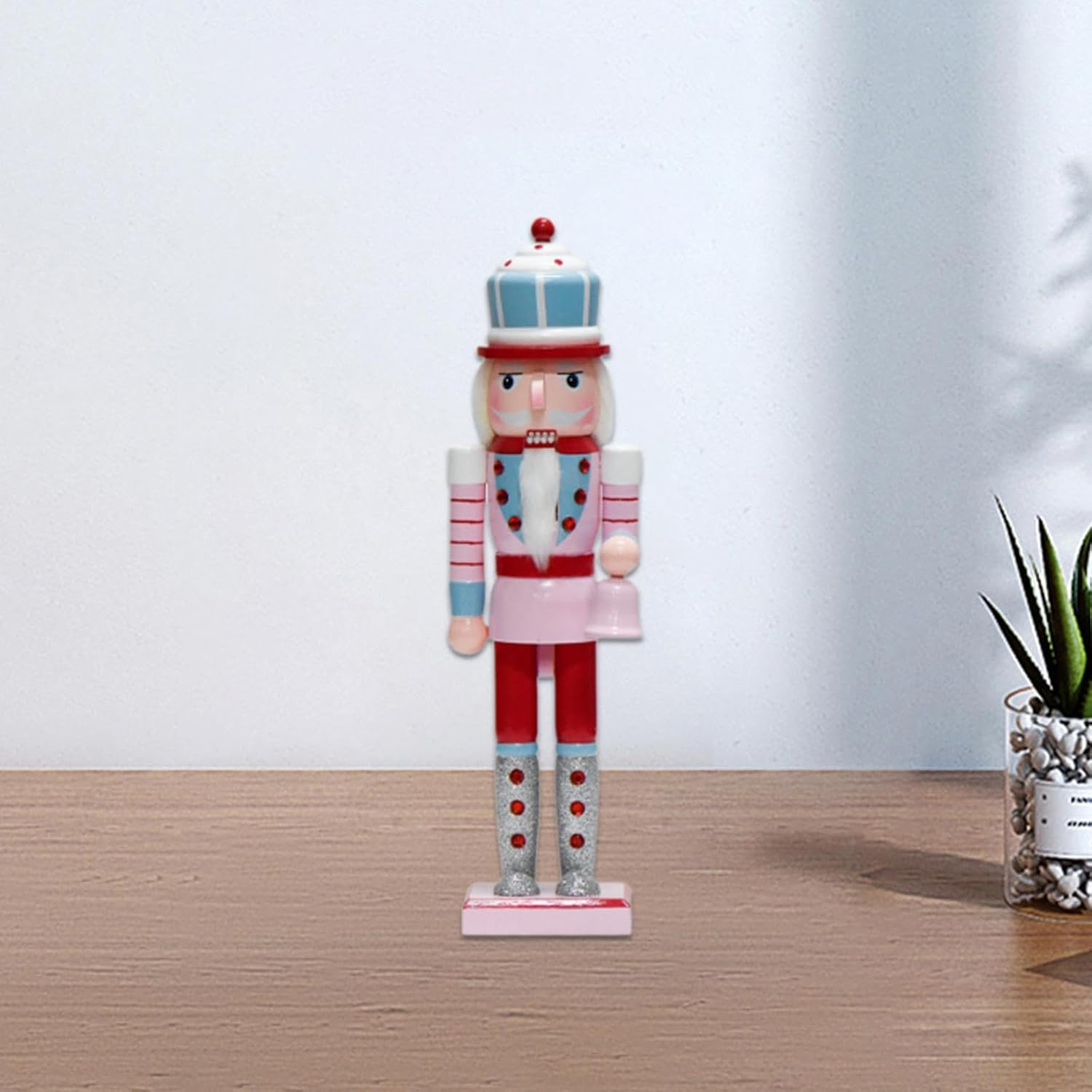 Christmas Nutcracker Soldier Wooden Nutcracker Nutcracker Figurine Christmas Decoration for Festival Xmas Room, Bell