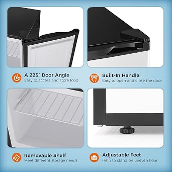 Kismile Mini Freezer,1.1 Cu.ft Small Upright Freezer, Black