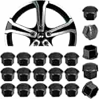 Copribulloni Ruote Auto In Silicone - Set 20 Pezzi Chiave 17, Universali, Nero