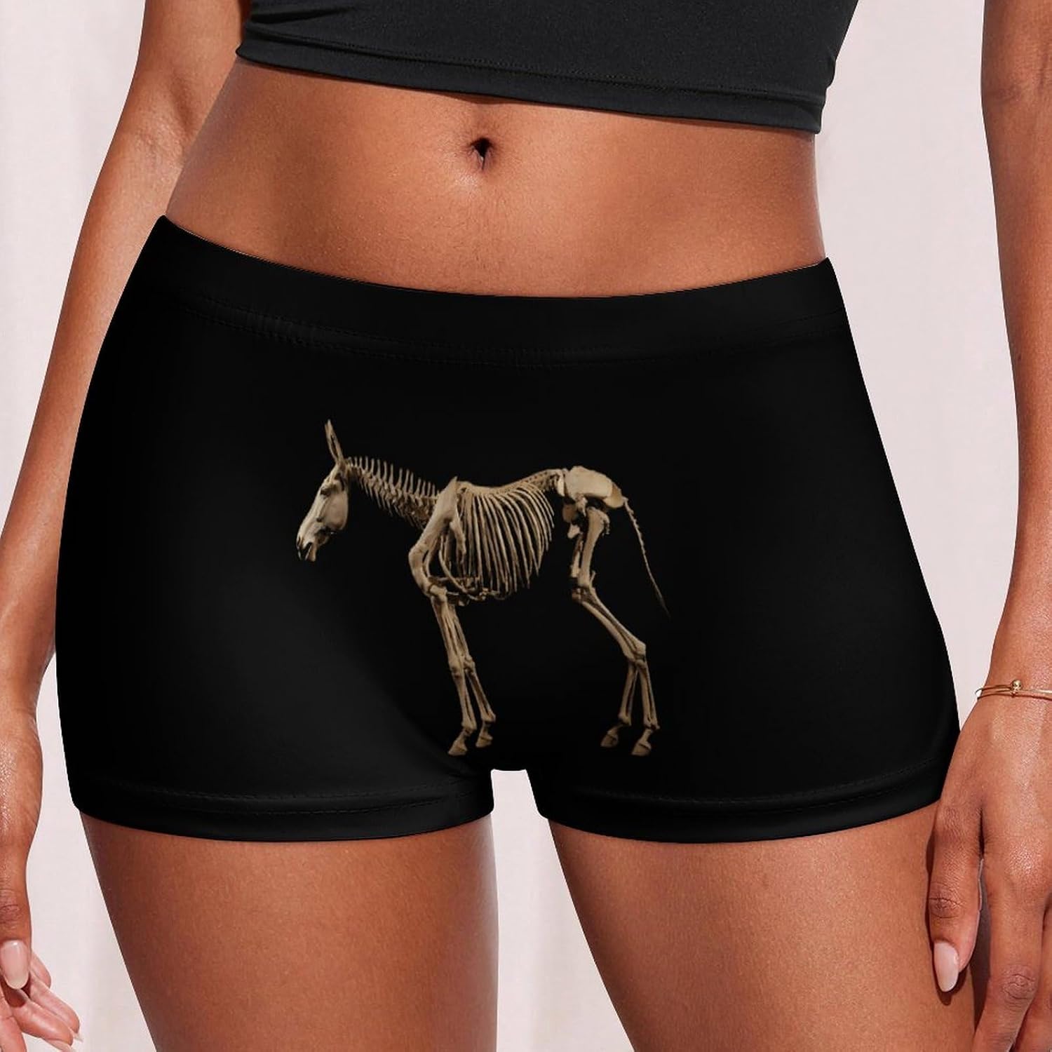 19th Century Donkey Skeleton Fashion Women's Boxer Briefs Breathable Underpants Trunks Stretch Underwear