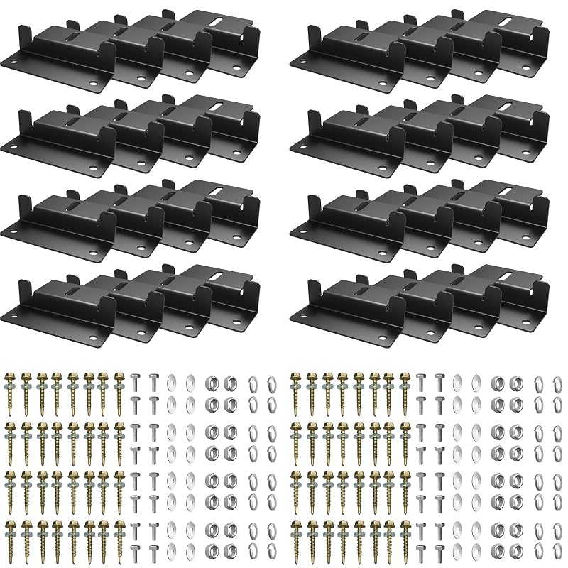Kit de suportes Z para montagem de painel solar em alumínio anodizado IRONDIY, preto, 32 peças