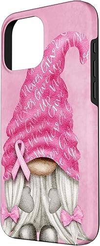 Miniatura 47 de iPhone 15 - Soporte rosa contra el cáncer con gnomo para el caso de concientización sobre el cáncer de mama