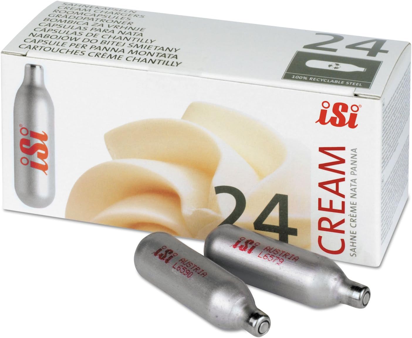 iSi N2O Whipped Cream Charger, 24 Count