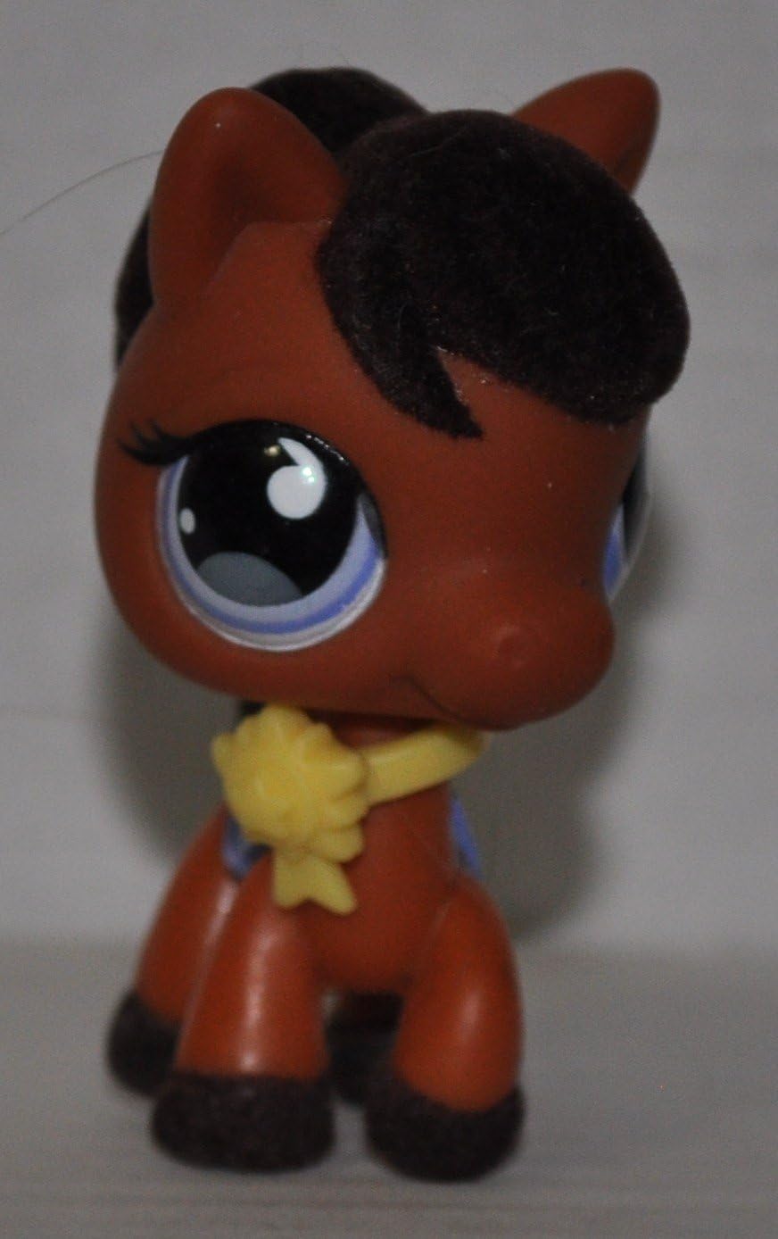 Horse #627 (Brown, Brown Fuzzy hair, Blue Eyes) - Littlest Pet Shop (Retired) Collector Toy - LPS Collectible Replacement Figure - Loose (OOP Out of Package & Print)