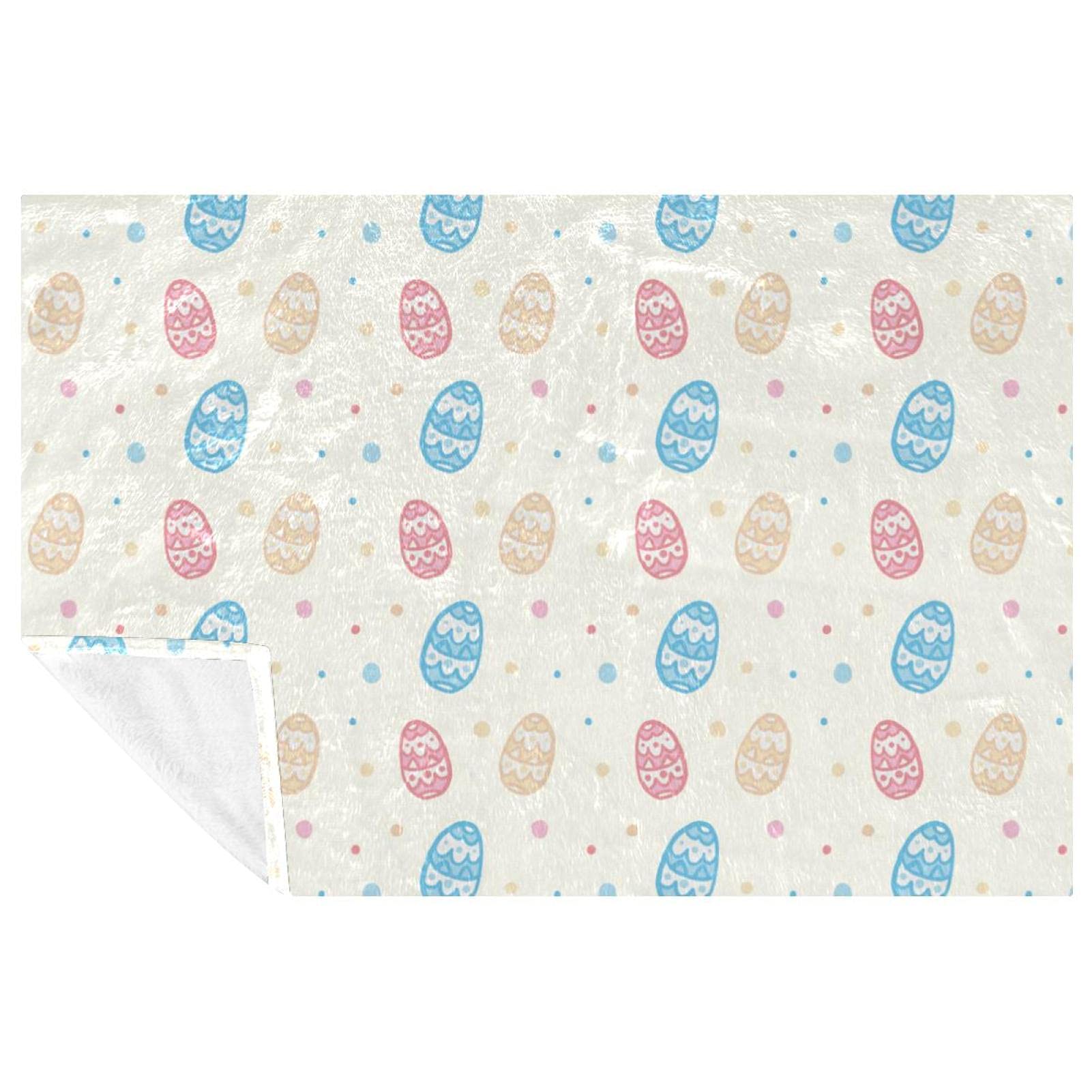 Couverture d'œufs dessinés main 150x100 cm chaude pour lit et canapé