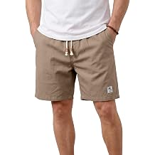 JEMLDL Mens Cotton Linen Shorts Vacation 7 Summer Beach Mens Shorts