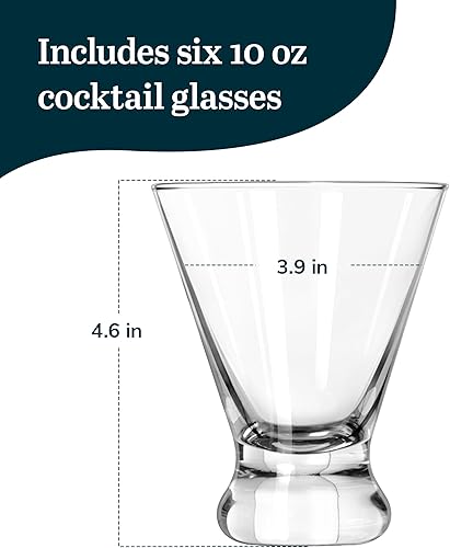 Miniatura 3 de Libbey Entertaining Essentials - Juego de 6 vasos de cóctel multiusos para el hogar, Martini sin tallo, aptos para lavavajillas, 6 unidades (paquete
