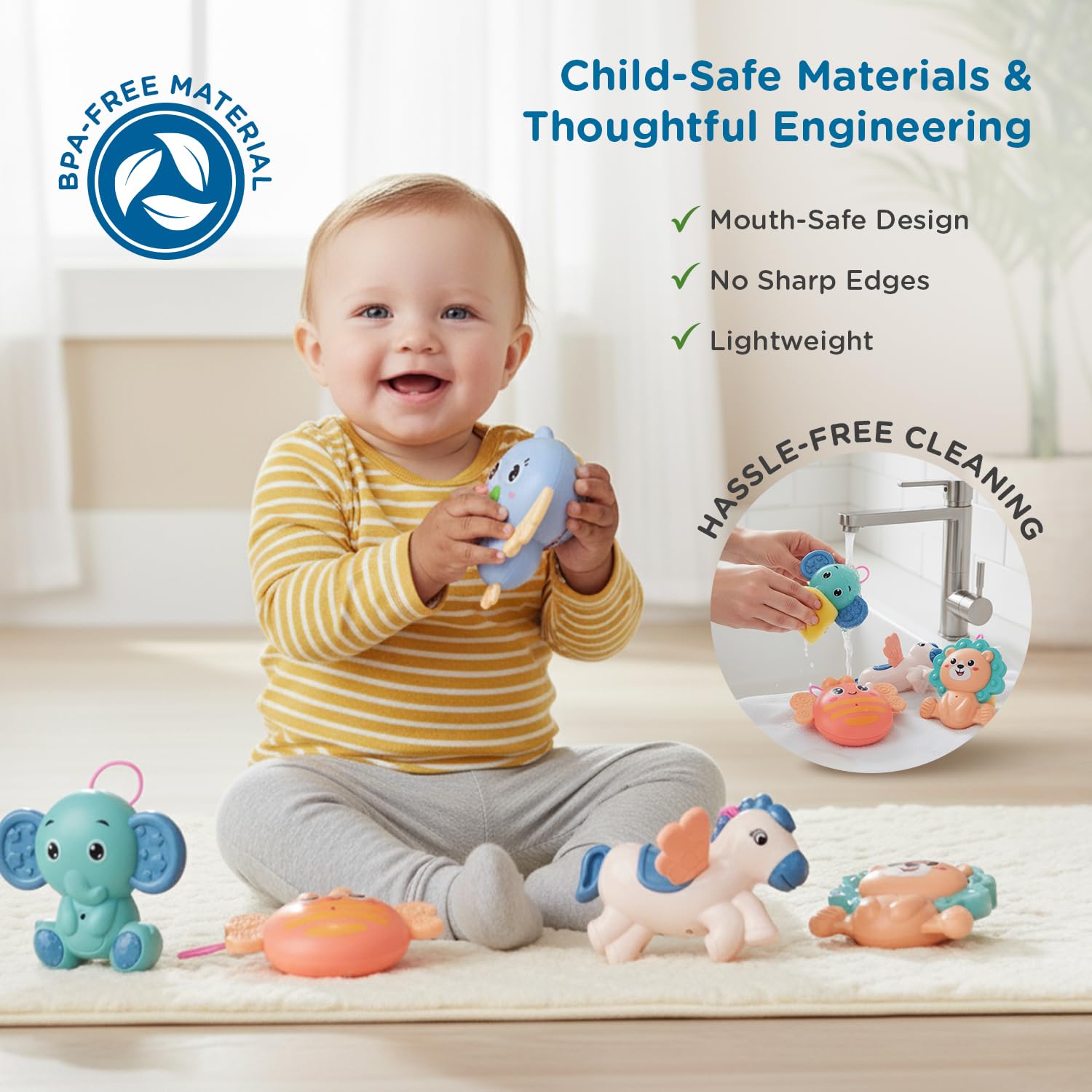 Mee Mee Musical Cot Mobile Hanger 0-2 Yrs | Nursery Decoration, Baby Shower, Birthday Gift | Baby Bed/Cradle/Crib/Cot Automatic Toy | Enhances Auditory & Visual Development (5-Toy Safari Theme) 4