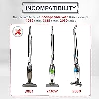 Vista 3 de KEEPOW Filtros de repuesto de peso pluma compatibles con Bissell Featherweight Stick Aspiradora ligera sin bolsa 2033, 20334, 2033M, 20331, 20333