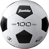 Franklin Sports F-100 Soccer Balls - Sizes 3, 4, 5 Youth Adult Training - Soft Cushioned All-Weather Black White