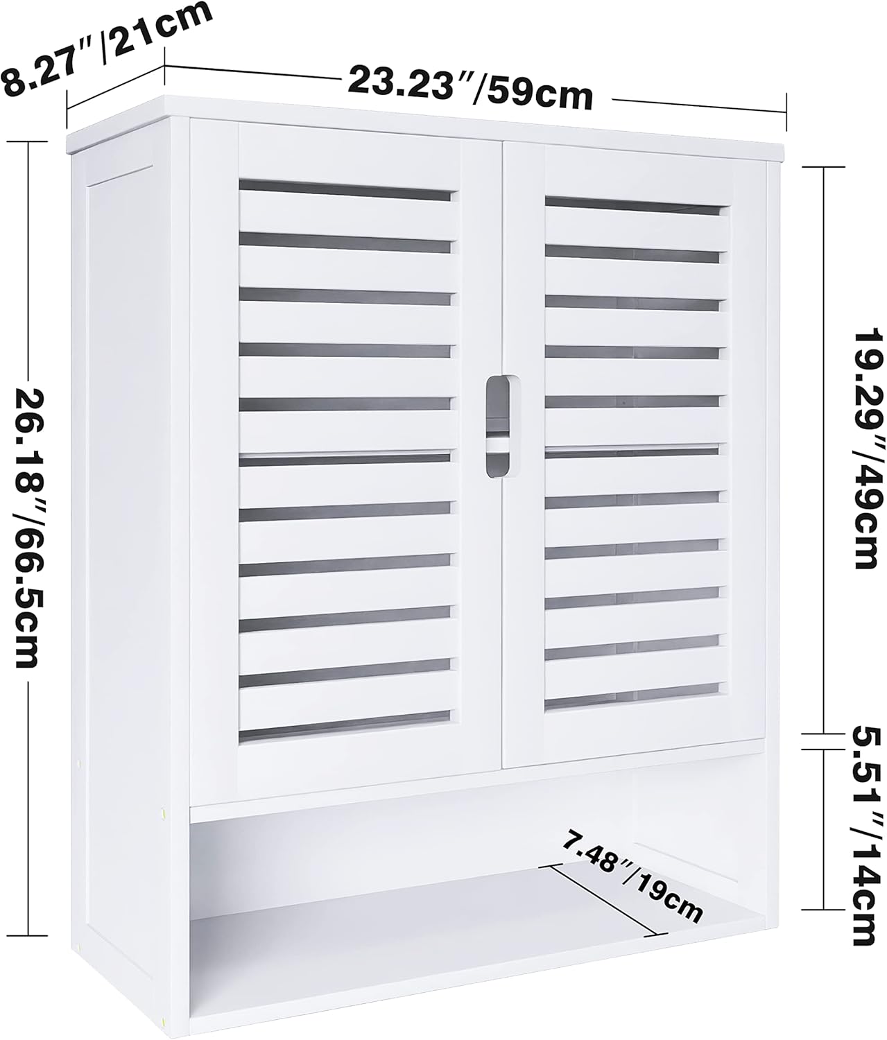 SMIBUY Bathroom Cabinet Wall Mounted and Mirror Cabinet Wall Mounted,Space Saver Medicine Cabinet with 2 Door and Adjustable Shelves and Over Toilet Storage Cabinet with Mirror Door (White)
