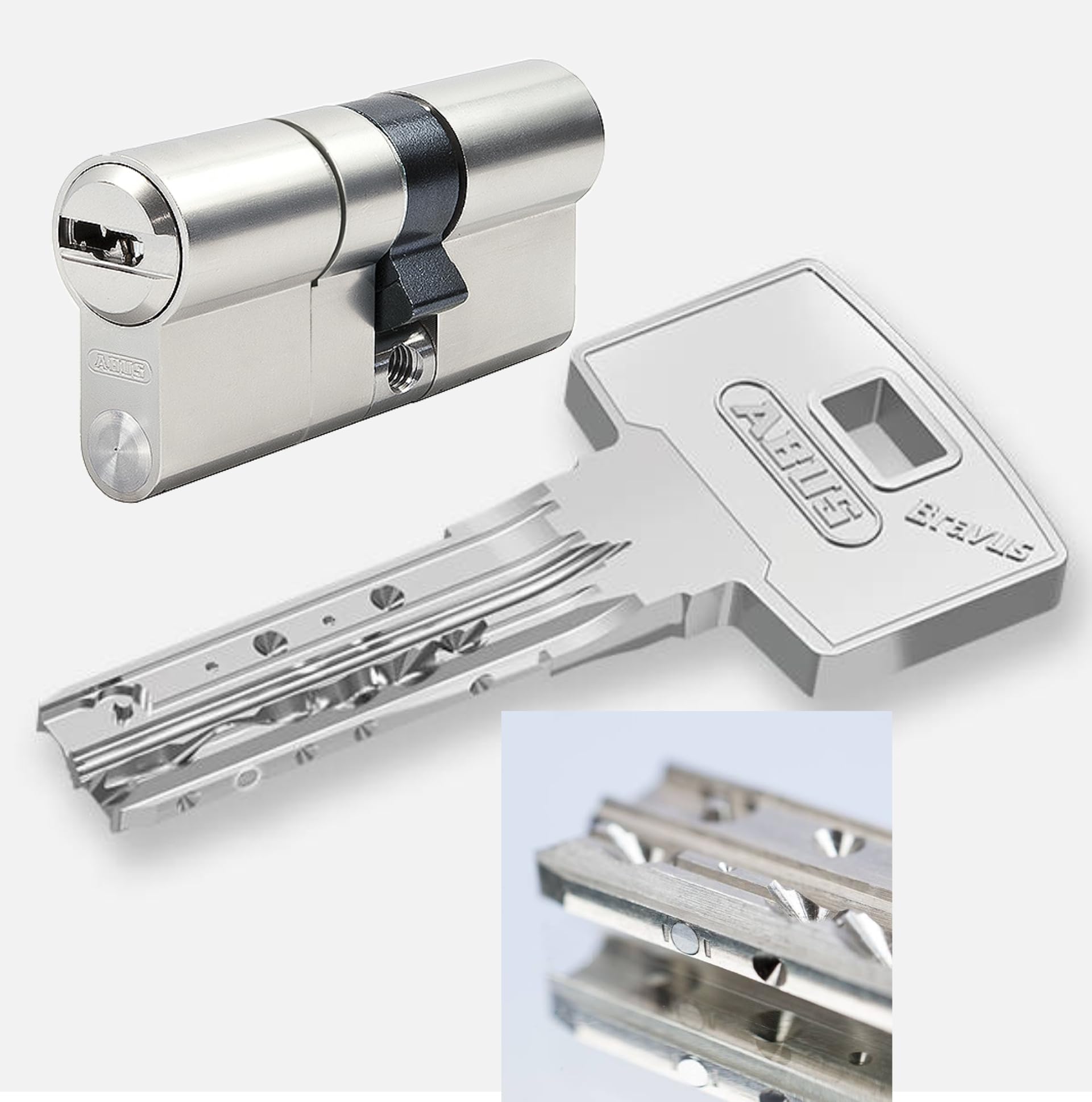 ABUS Bravus3500 MX Magnet SKG*** Doppelzylinder mit Sicherungskarte und 3 Schlüssel, Länge (a/b) 30/35mm (c=60mm), modulare Bauweise MX, mit Not-u. Gefahrenfunktion