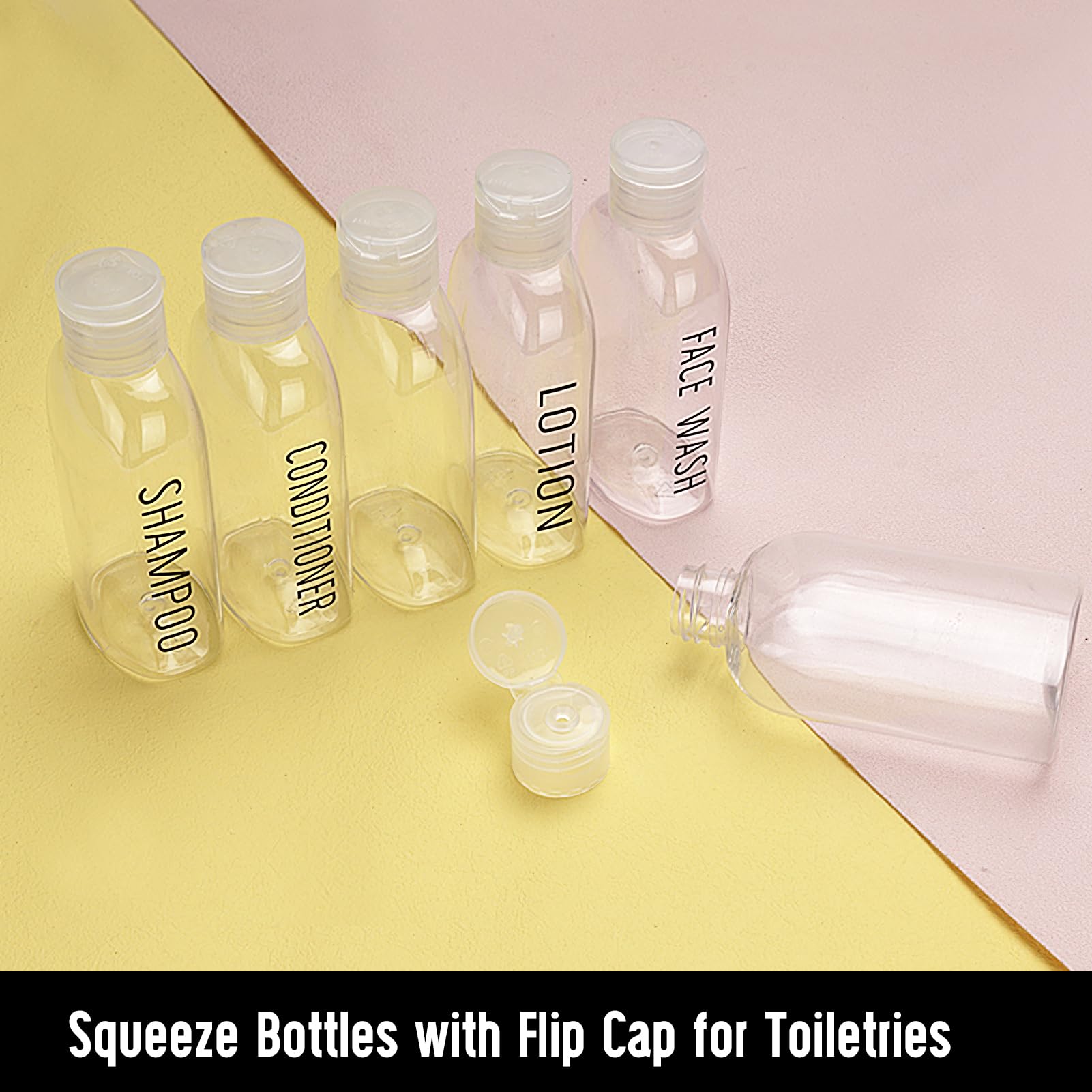 Ronyes Travel Bottles for Toiletries 6 Pack 100ml Leakproof Reusable Travel Size Containers (Clear) - Image 2