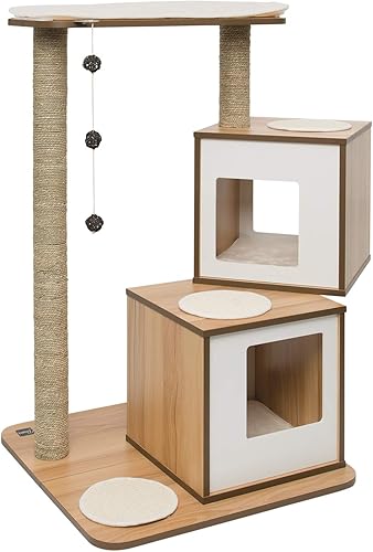 Miniatura 8 de Catit Vesper 52060 - Árbol para gatos extra grande de base alta, muebles para gatos, nogal