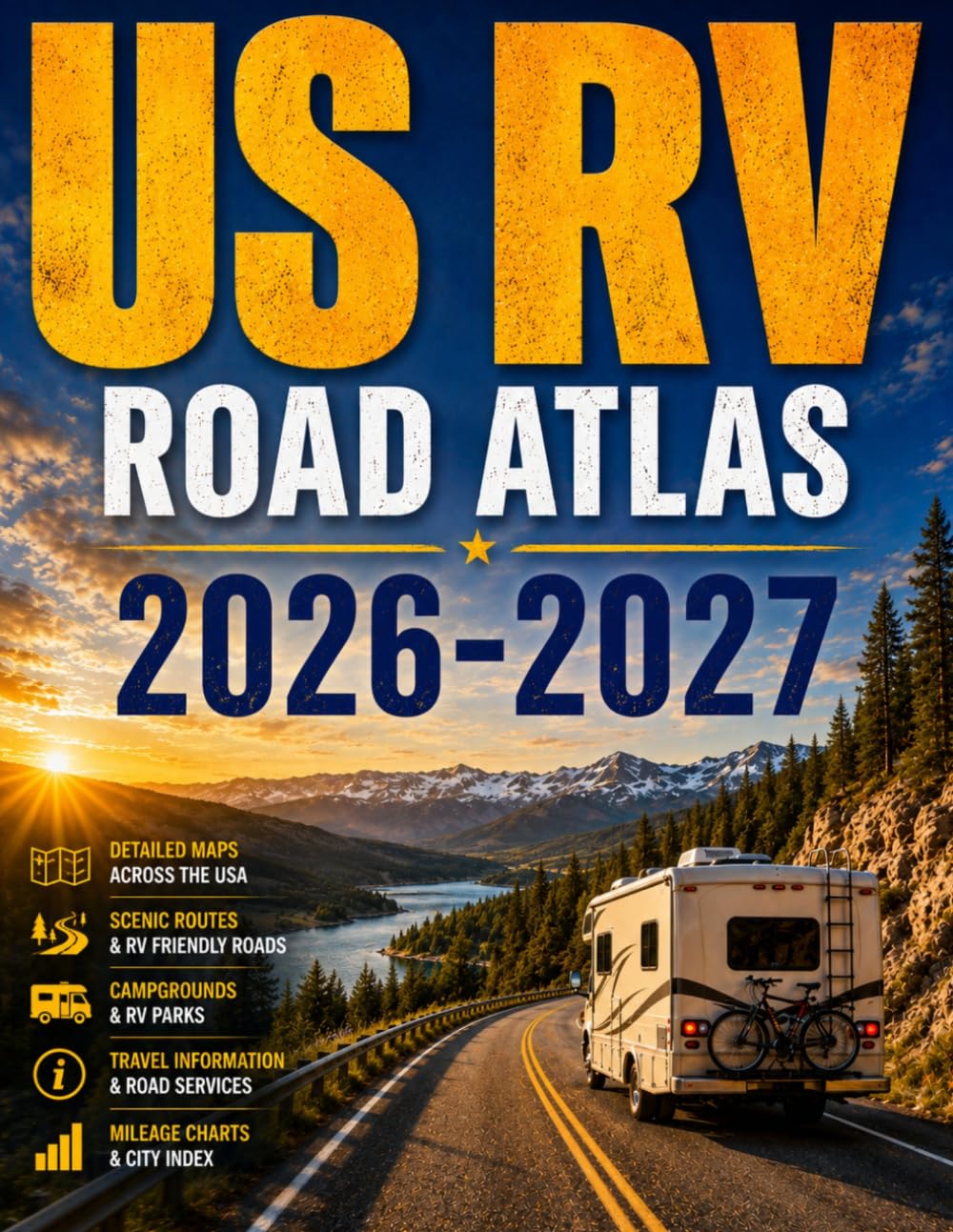 US RV ROAD ATLAS TRAVEL GUIDE 2026–2027: Detailed Maps, Scenic Routes, Campgrounds, National Parks & Smart Trip Planning