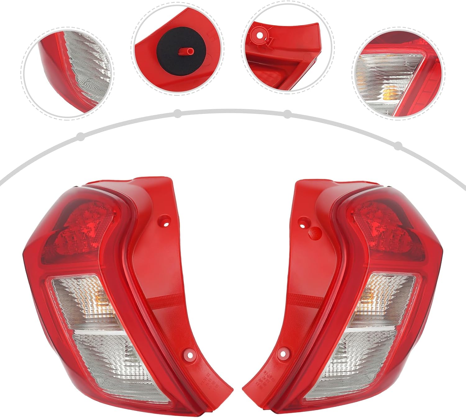 Fit for 2016 2017 2018 2019 2020 2021 2022 Chevrolet Spark 4-Door Hatchback Halogen Tail Light(Only For Halogen Hatchback Models ), Right and Left Side Taillights, OEM: 42607403, 42351793 (Pair Set)