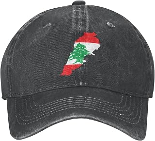 CXCPLXK Flag map of Lebanon Unisex Cowboy Hat Baseball Caps Adjustable Sports Golf Denim Casquette Cap Black