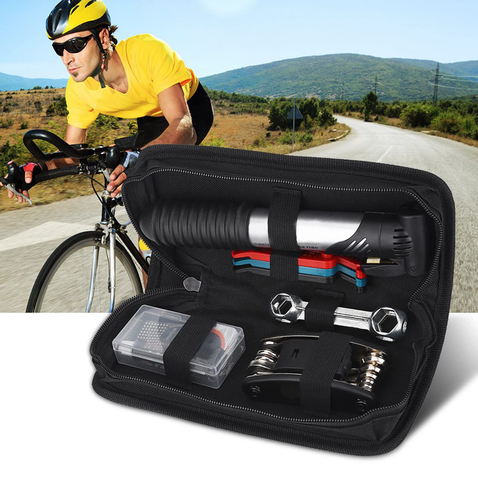 Multi-outil Vélo 12-en-1 + Mousqueton – Le Kit De Survie Pour Cyclistes Et Aventuriers !