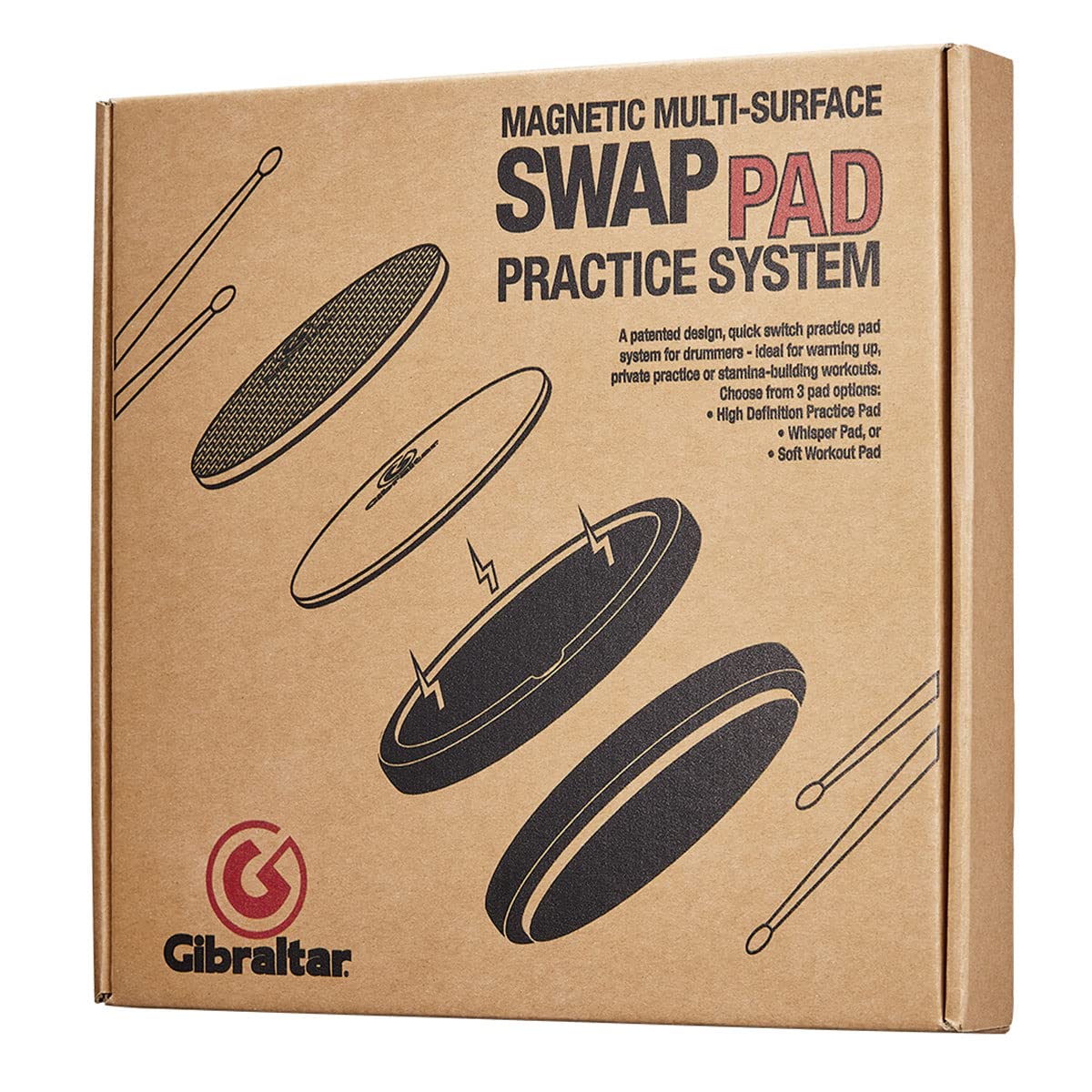Gibraltar Practice Pad (SC-SWAP), Chrome, 1.5”(h) x 10.75”(w) x 14”(l) - Image 2