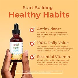 MaryRuth Organics Infant & Baby Vitamin C Supplement | USDA Organic Vitamin C Liquid Drops for Infants | Ages 6-12 Months | Immune Support | Overall Health | Vegan | Non-GMO | Gluten Free | 2 Fl Oz