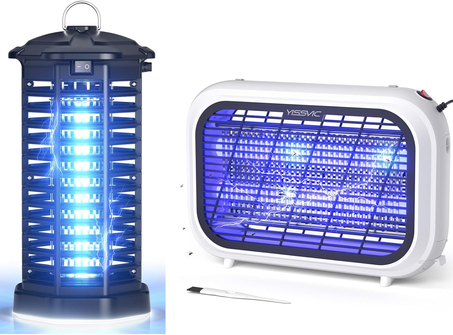 YISSVIC Bug Zapper Outdoor Plug in Plus 20W Bug Zapper Replaceable Double-Sided Electric Grid