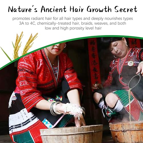 Miniatura 6 de Champú y acondicionador de agua de arroz, champú y acondicionador de rutina para pérdida de cabello y adelgazamiento del cabello, con biotina,