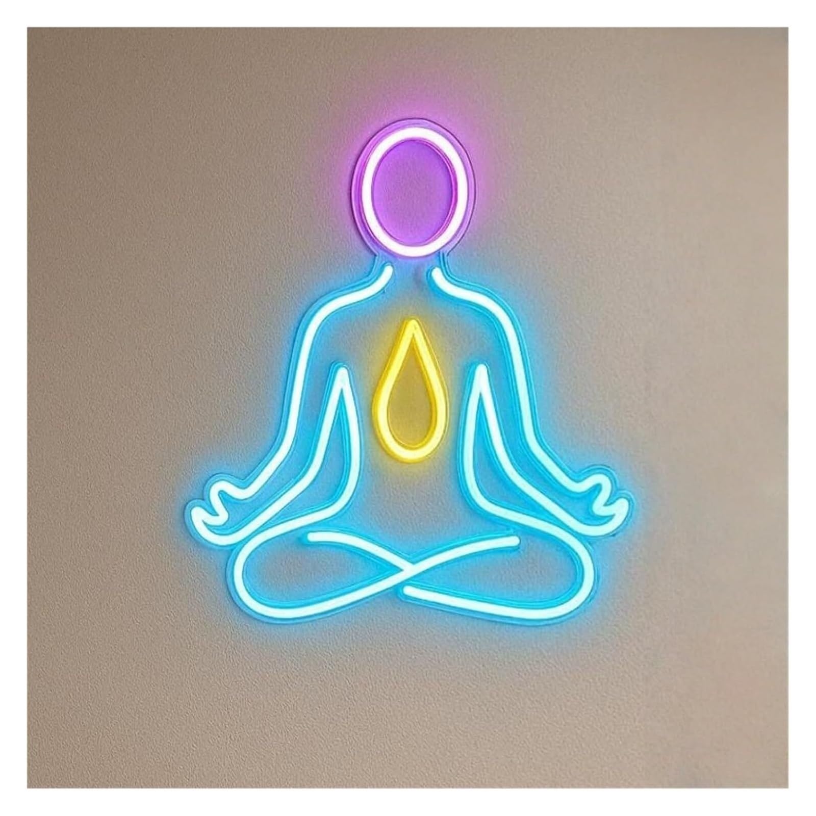 Insegne al neon da appendere Yoga per camera letto, palestra, sala di meditazione, ufficio, 38 cm