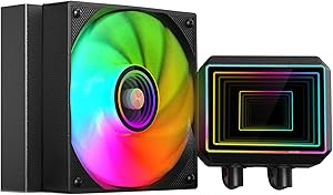 Mars Gaming ML-TWO120, Liquid Cooling, AIO 300W TDP, 1x ARGB Infinity Mirror 12 cm FDB Fan, Copper and Aluminium Core, Opt…