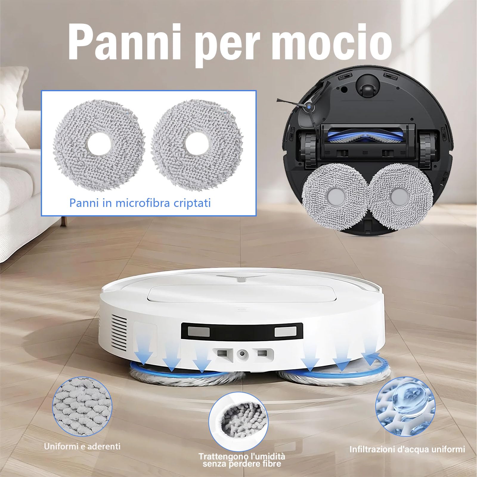 LOVOBO 26 Accessori Robot Aspirapolvere per Ecovacs Deebot T50 Pro Omin/T50 Omni/T50 PRO OMNI Gen2/T50 Omni Gen2, 1 Spazzola Principale, 6 Panni Per Mocio, 6 Sacchetti Per La Polvere, 6 Filtri