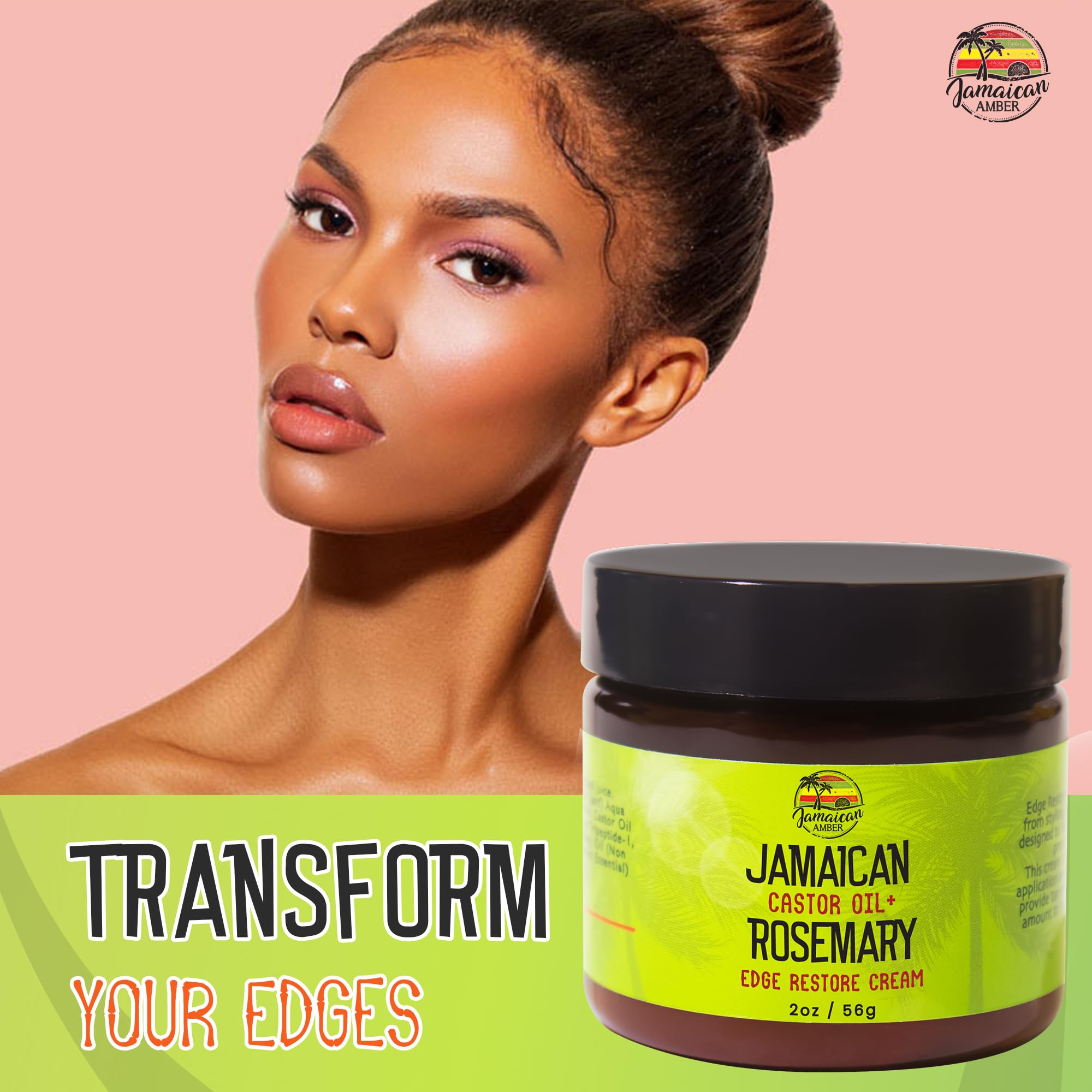Rosemary Hair Edges Restore Cream - 60ml / 2 fl oz - Promote Hair Growth, Nourishes Follicles for All Types of Hair by Jamaican Amber - Image 3