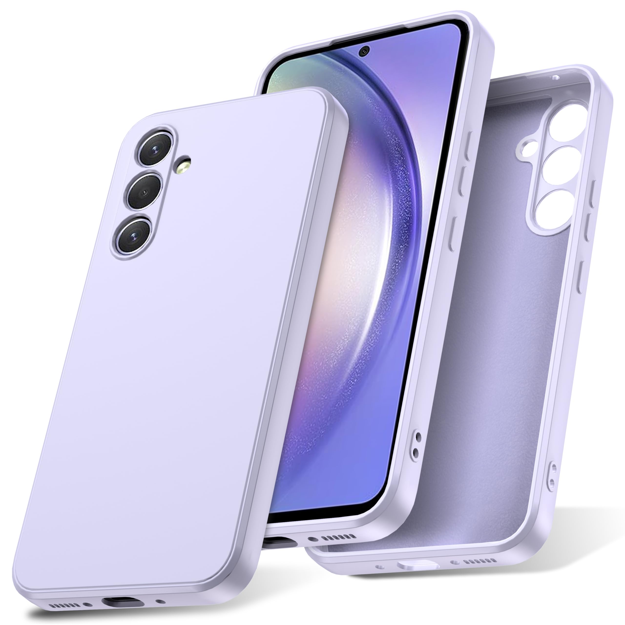 Watana for Samsung Galaxy A54 5G Case, Soft-Touch Silicone Phone Case, Shockproof, DustProof, Antiskid Full Body Armour Phone Cover with Microfiber Lining for Samsung Galaxy A54,Purple