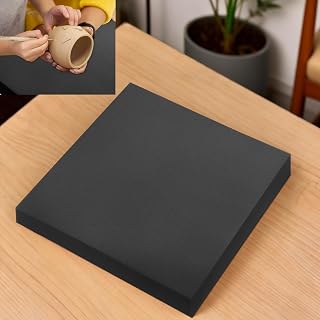 Pottery Foam Table Runner,17.71" Square Pottery Carving Tools Sponge,for Crafts, Clay, Glazing, Painting Large Pottery Foam Pad Pottery Mold Tool,1 Pack, Black