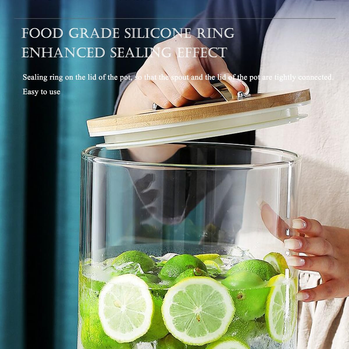 Wasserspender, Saftspender mit Zapfhahn und Ständer, Trinkglas mit Zapfhahn, Glasgefäß Getränkespender (10L)
