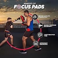 Vista 5 de WYOX Almohadillas de boxeo Manoplas de enfoque curvas, almohadillas de entrenamiento de gancho y jab, correa ajustable ventilada, MMA Muay Thai